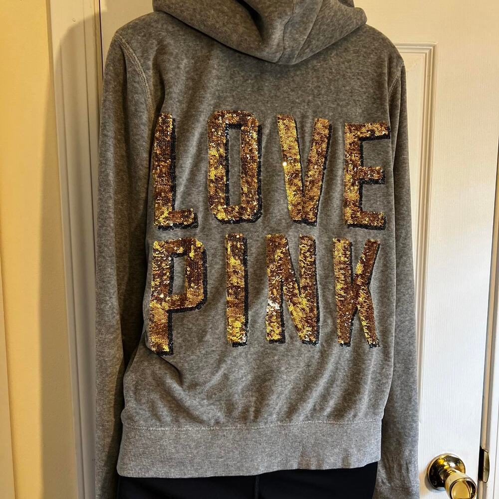 Victorias secret pink gray zip